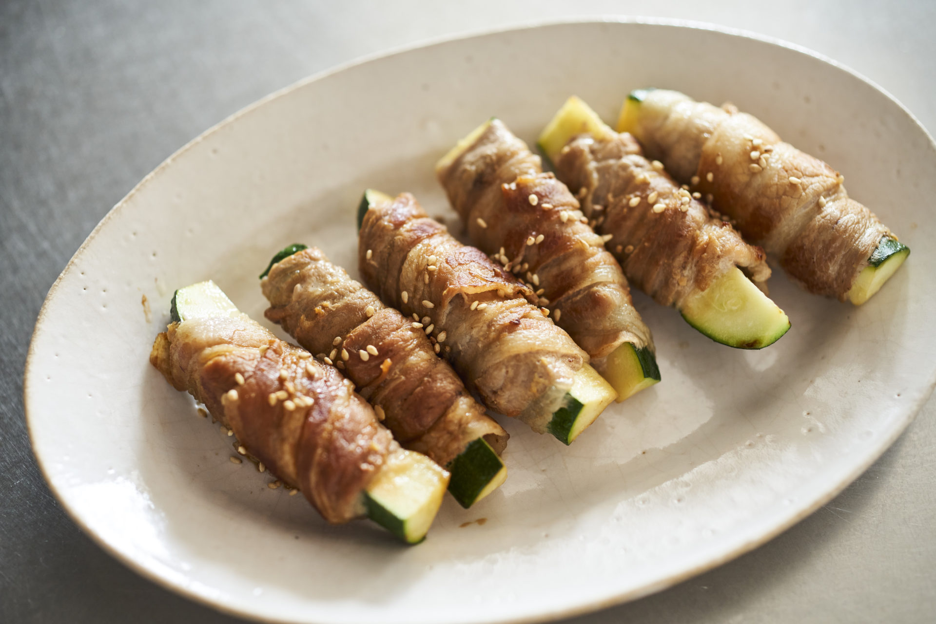 ズッキーニのみそだけ肉巻き